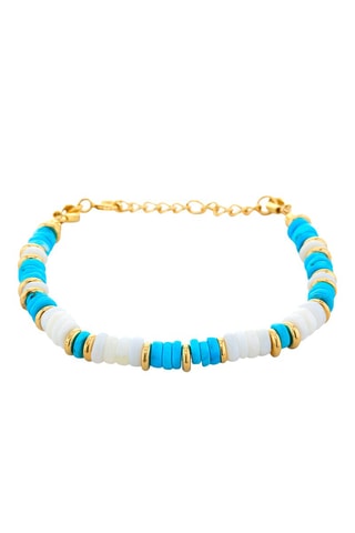 Pulsera bañada en oro fino amarillo - Turquesas y ópalos