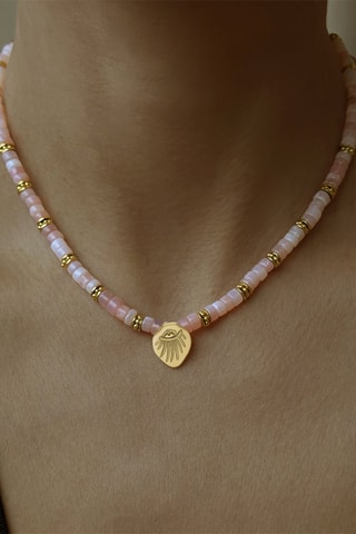 Collar bañado en oro fino amarillo - Ópalos