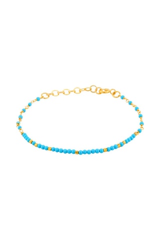 Pulsera bañada en oro fino amarillo - Turquesa
