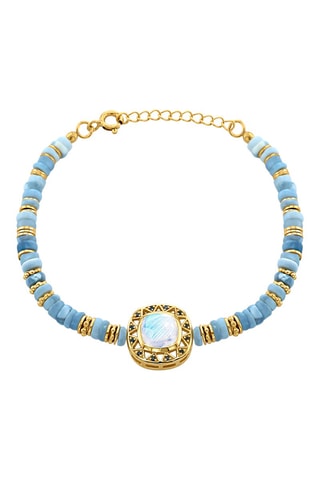 Pulsera - Chapado en oro amarillo, piedra de luna, espinelas y ópalos 