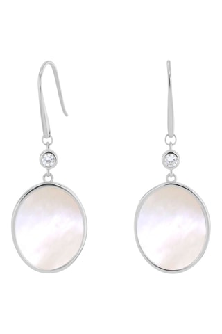 Pendientes - Chapado en plata y nácar