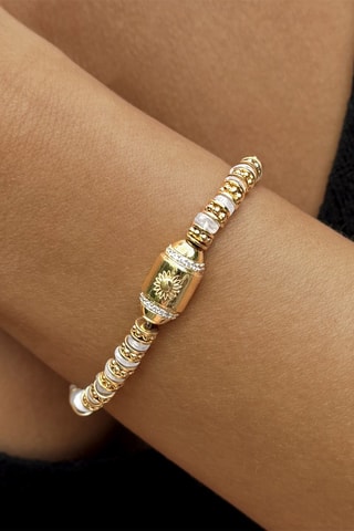 Pulsera - Chapado en oro amarillo y piedras de luna