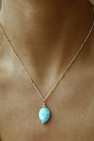 Collar bañado en oro fino amarillo - Amazonita