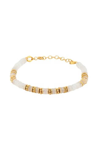 Pulsera bañada en oro fino amarillo - Piedra de luna