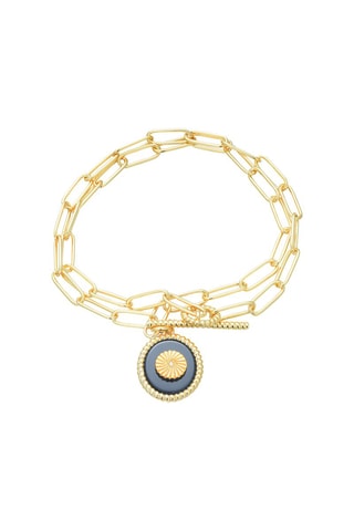 Pulsera - Chapado en oro amarillo y ónice