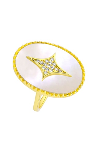 Anillo bañado en oro fino amarillo - Nácar