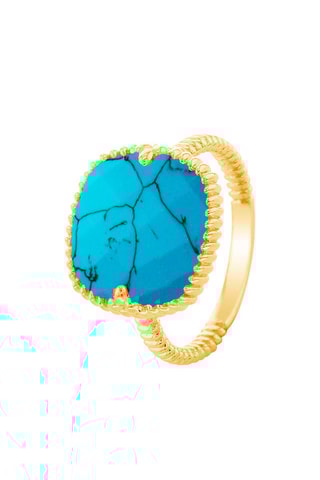 Anillo bañado en oro fino amarillo - Turquesa