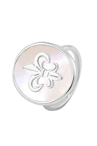 Anillo - Chapado en plata y nácar