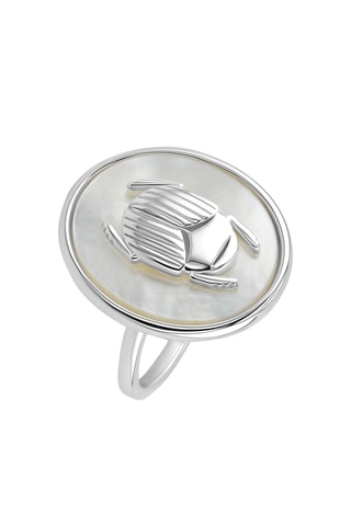 Anillo - Chapado en plata y nácar