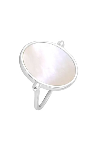 Anillo - Chapado en plata y nácar