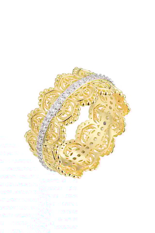 Anillo - Chapado en oro amarillo y plata