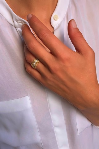 Anillo - Chapado en oro amarillo y plata