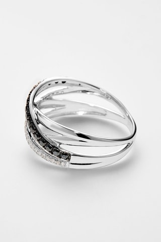 Anillo Tresse de diamants - Oro blanco y diamantes