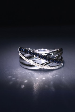 Anillo Tresse de diamants - Oro blanco y diamantes