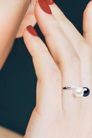 Anillo - Plata y perlas de agua dulce