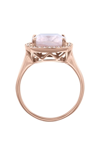 Anillo - Plata chapada en oro rosa y cuarzo rosa