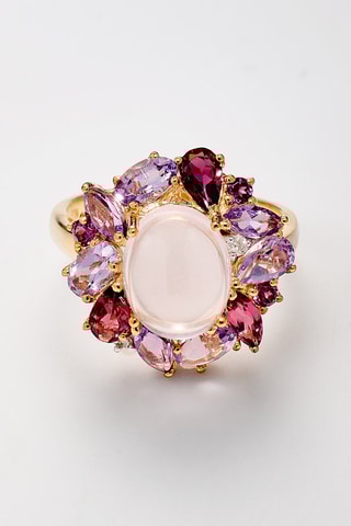 Anillo Aysel - Oro amarillo, diamantes y piedras preciosas