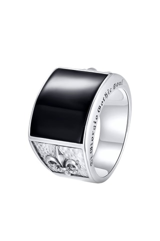 Anillo - Plata chapado plateado oxidado