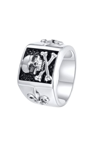 Anillo - Plata chapado plateado oxidado