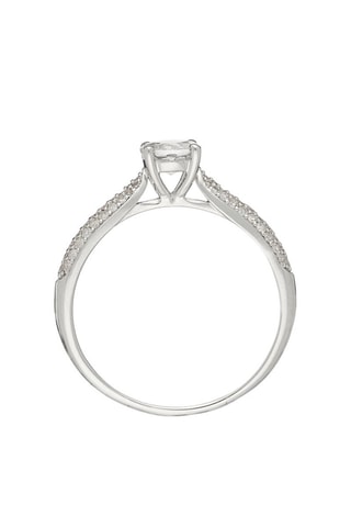 Anillo Tawo - Oro blanco, diamantes y topacio