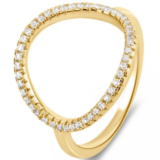 Anillo - Latón bañado y circonita