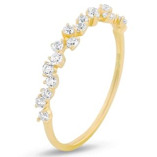 Anillo - Latón bañado y circonita