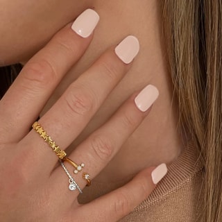 	Anillo - Latón bañado y circonita