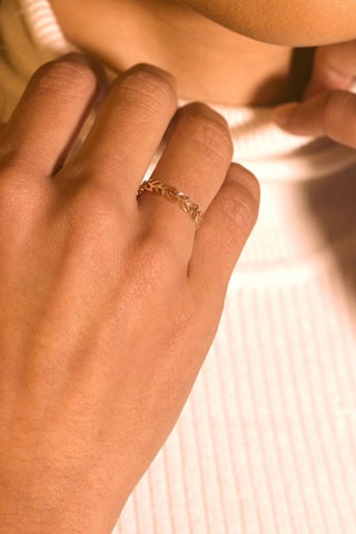 Anillo Feuille Détachée - Oro amarillo y blanco