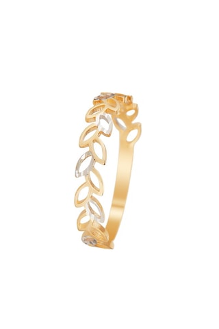 Anillo Feuille Détachée - Oro amarillo y blanco