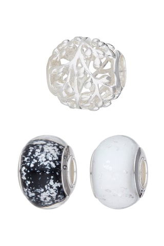 2 beads y 1 charm - Plata y cristal de Murano