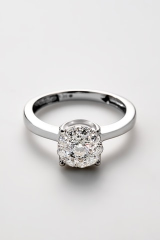 Solitario Brillant Luciana - Oro blanco y diamantes