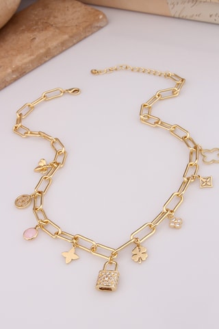 Collar - Chapado en oro amarillo y circones