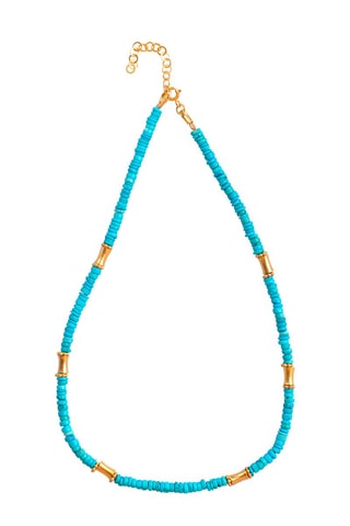 Collar bañado en oro fino amarillo - Turquesa