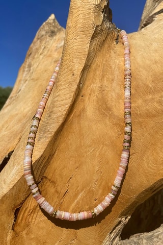 Collar bañado en oro fino amarillo - Ópalo