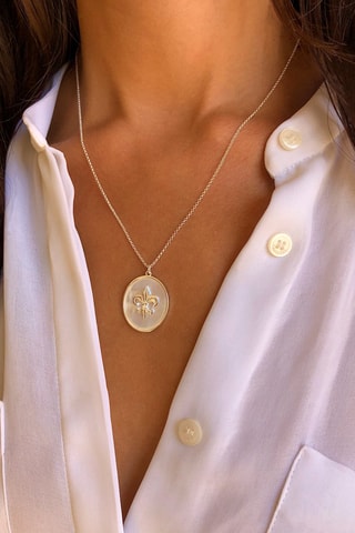 Collar - Chapado en plata y nácar