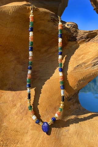 Collar - Piedra de luna, aventurina, lapislázuli y ágata