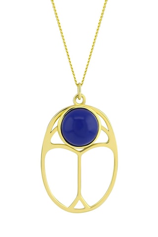 Collar bañado en oro fino amarillo - Lapislázuli