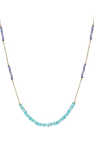 Collar bañado en oro fino amarillo - Iolitas y apatitas