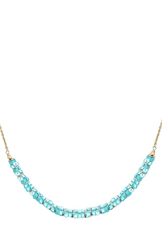 Collar bañado en oro fino amarillo - Iolitas y apatitas