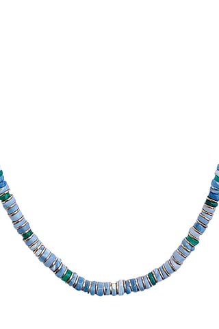 Collar bañado en oro fino amarillo - Ópalo y ónice