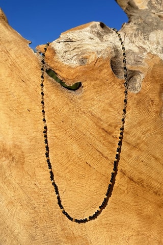 Collar bañado en oro fino amarillo - Ónice