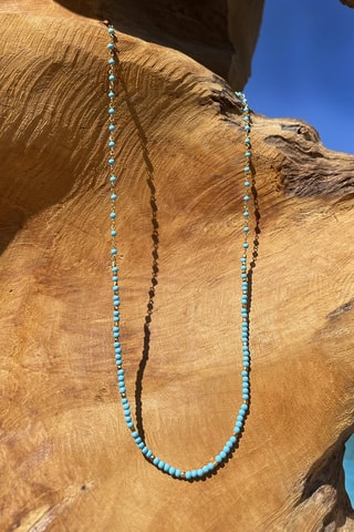 Collar bañado en oro fino amarillo - Turquesa