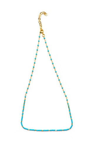 Collar bañado en oro fino amarillo - Turquesa