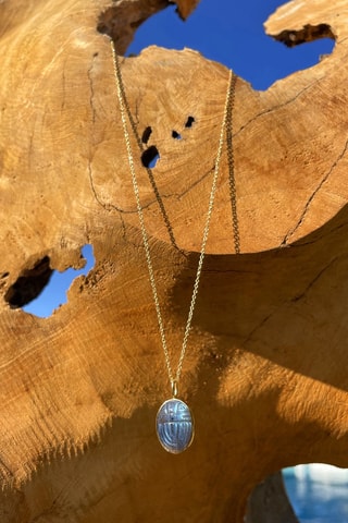 Collar bañado en oro fino amarillo - Labradorita