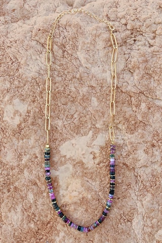 Collar bañado en oro fino amarillo - Turmalinas