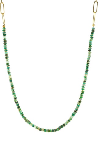 Collar bañado en oro fino amarillo - Esmeraldas