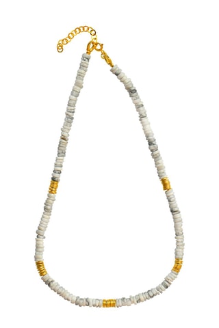 Collar bañado en oro fino amarillo - Howlita