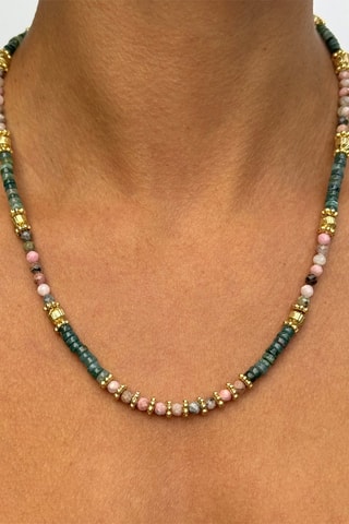 Collar - Rodonitas y ágatas