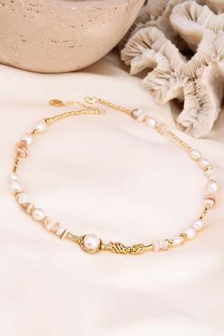 Collar - Chapado en oro amarillo, perlas cultivadas y nácar