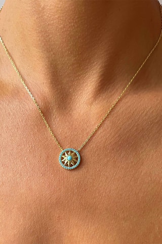 Collar - 
Plata chapada en oro amarillo